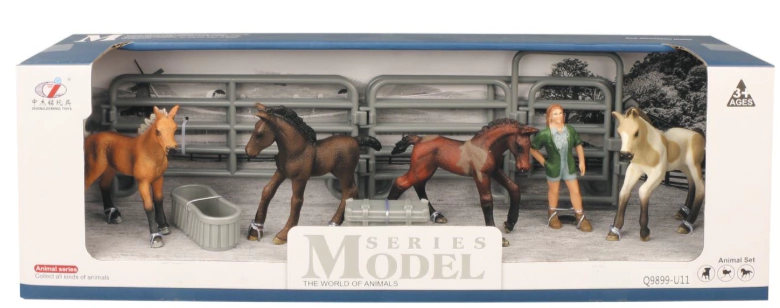 JUGUETE MODEL SERIES ARRENDADOR 4 POTRILLOS BAYOS