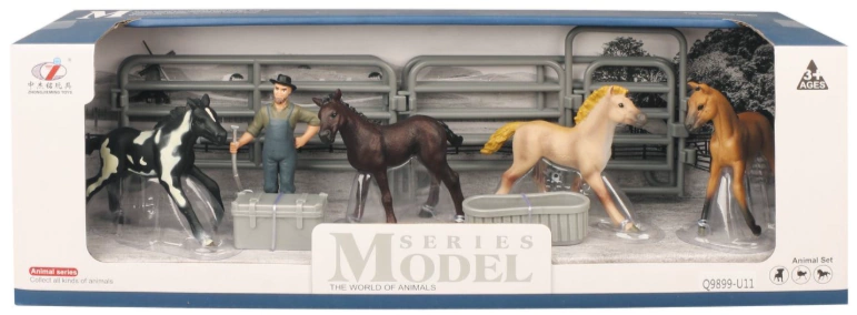 JUGUETE MODEL SERIES DOMADOR 4 POTRILLOS OSCUROS