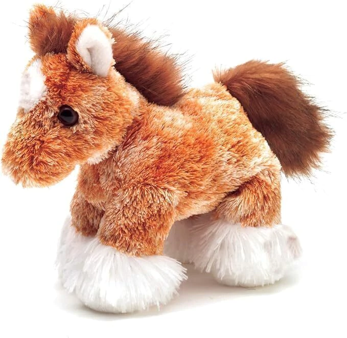 Peluche Caballo Pequeño Cafe Cobrizo Afelpado 21 cm