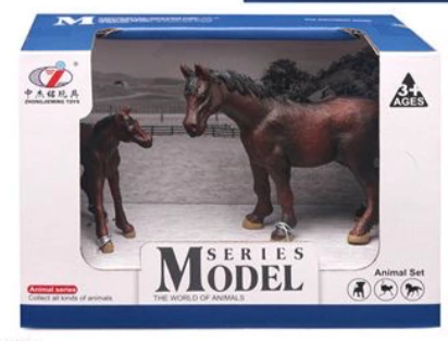 JUGUETE MODEL SERIES MINI CABALLO CON POTRILLO CAFE