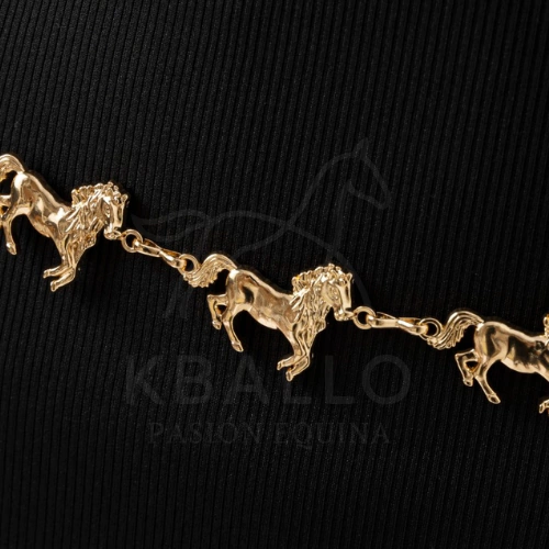CINTURON CADENA CABALLO COMPLETO DORADO BASICO