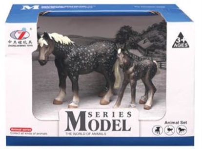 JUGUETE MODEL SERIES MINI CABALLO CON POTRILLO NEGRO