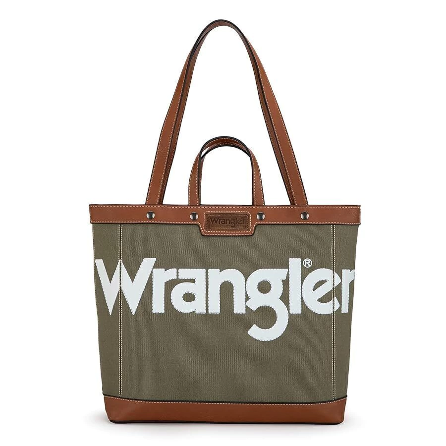Bolsa Wrangler Canvas Grande Porta Laptop Amplia Correa al Hombro Verde Olivo WG142-2002Army