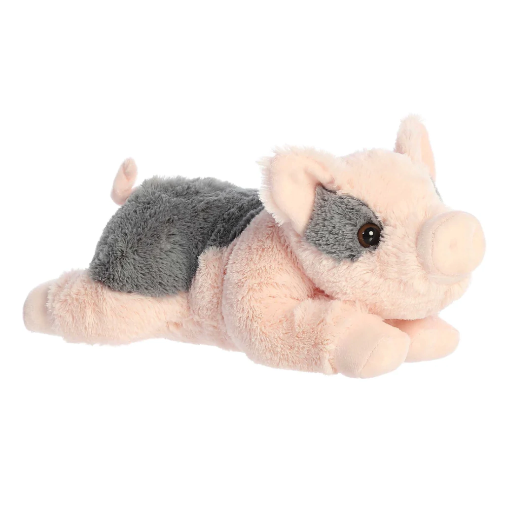 Peluche Puerquito Rosa con Manchas Gris 30 Cm