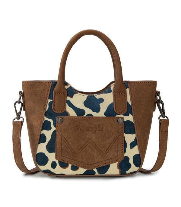 Bolso Wrangler Mini Tipo Barco Print Vaca Café WG264-8015BR