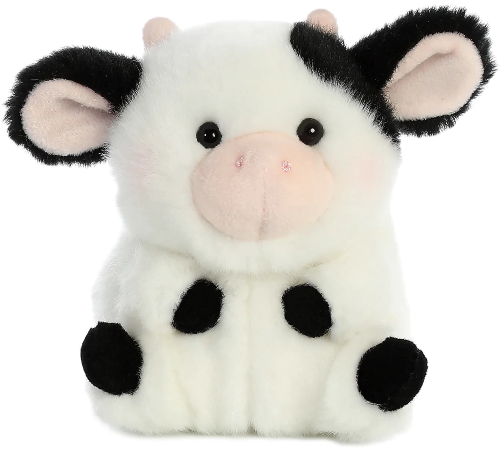 Peluche Vaquita Pequeño Baby Blanco Y Negro 13 cm