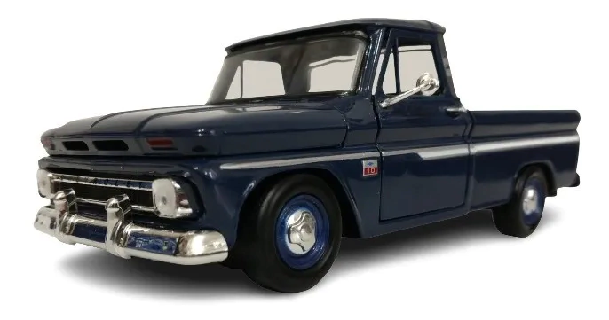 JUGUETE CAMIONETA A ESCALA MOTORMAX 1:24 CHEVY MARINO L BLCA 1966 C10 FLEETSIDE PICKUP