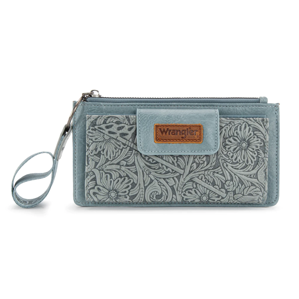 Cartera Wrangler Tipo Piel Cincelada Azul Plumbago con Asa WG315-W013JN