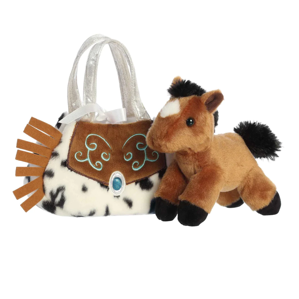 Bolso Peluche Porta Caballo Estilo Western Pony