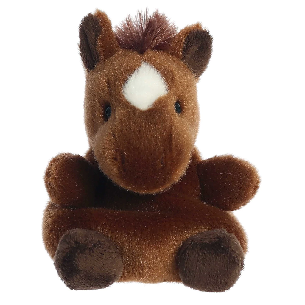 Peluche Caballo Pequeño Baby Cafe con Lucero Blanco