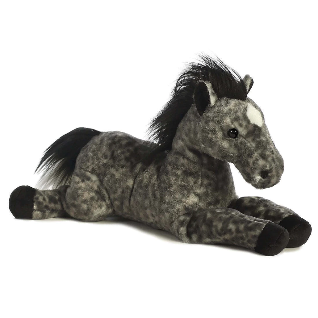 Peluche Fino Caballo Jack Gris Moteado 30cm