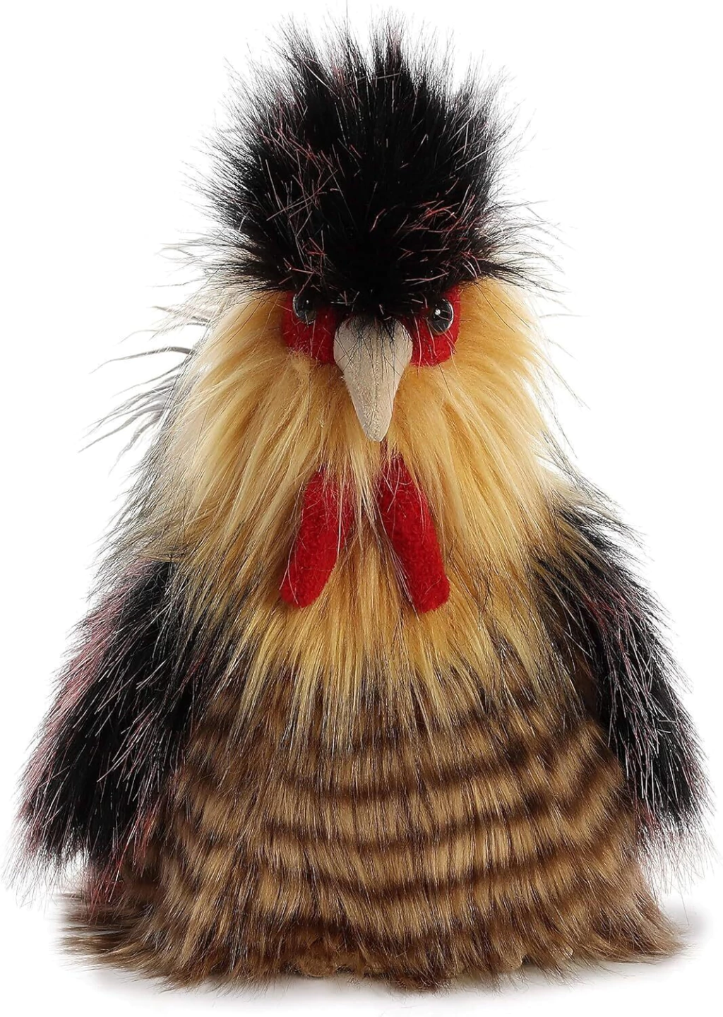 Peluche Gallo Super Realista Negro Rojo Grande