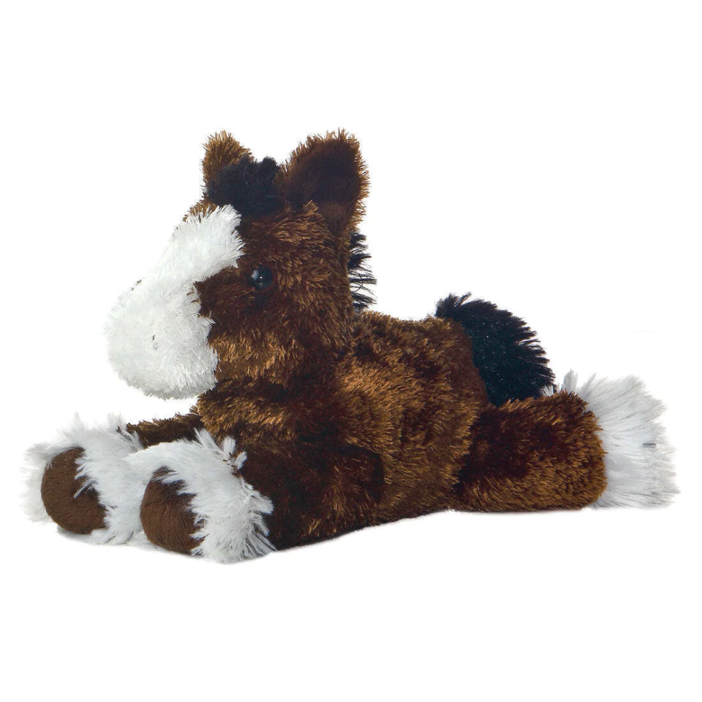 Peluche Caballo Pequeño Café Afelpado 21 cm
