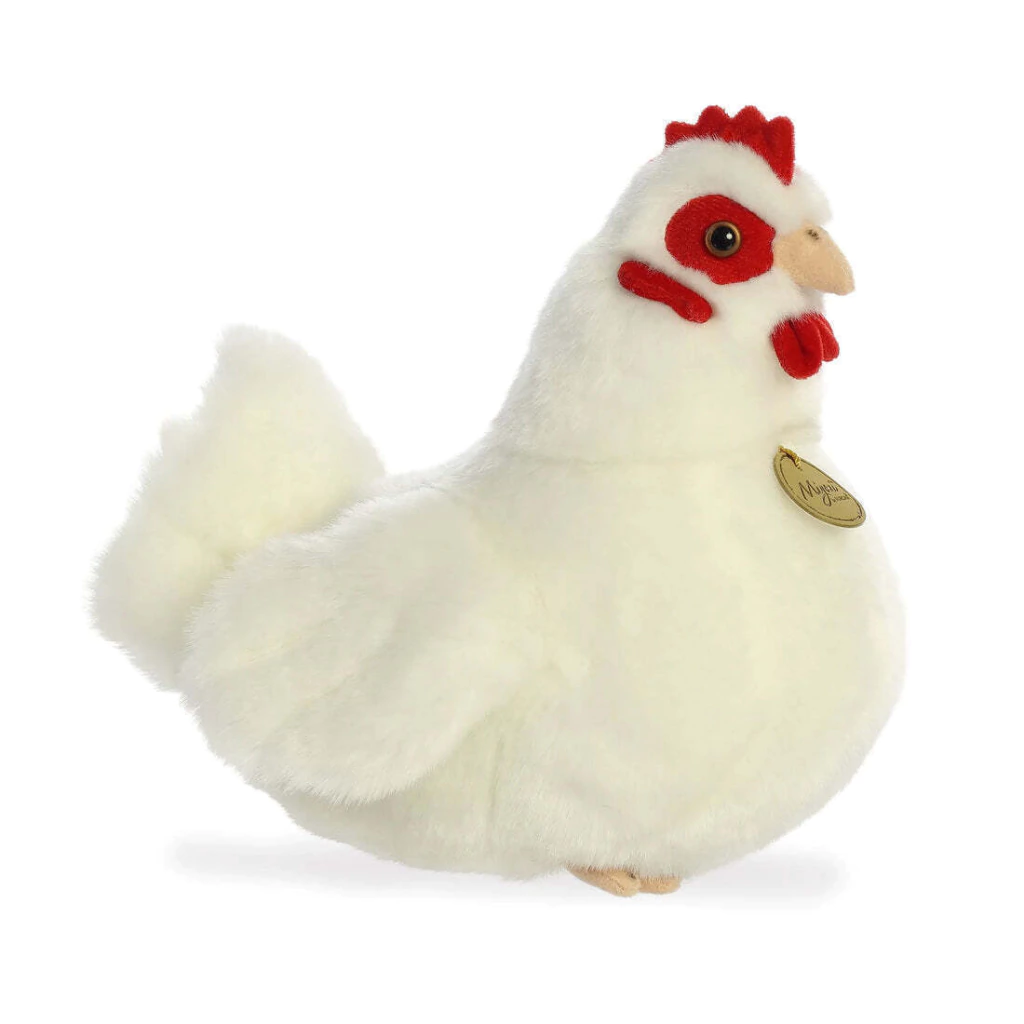 Peluche Gallina Blanca Realista 28cm