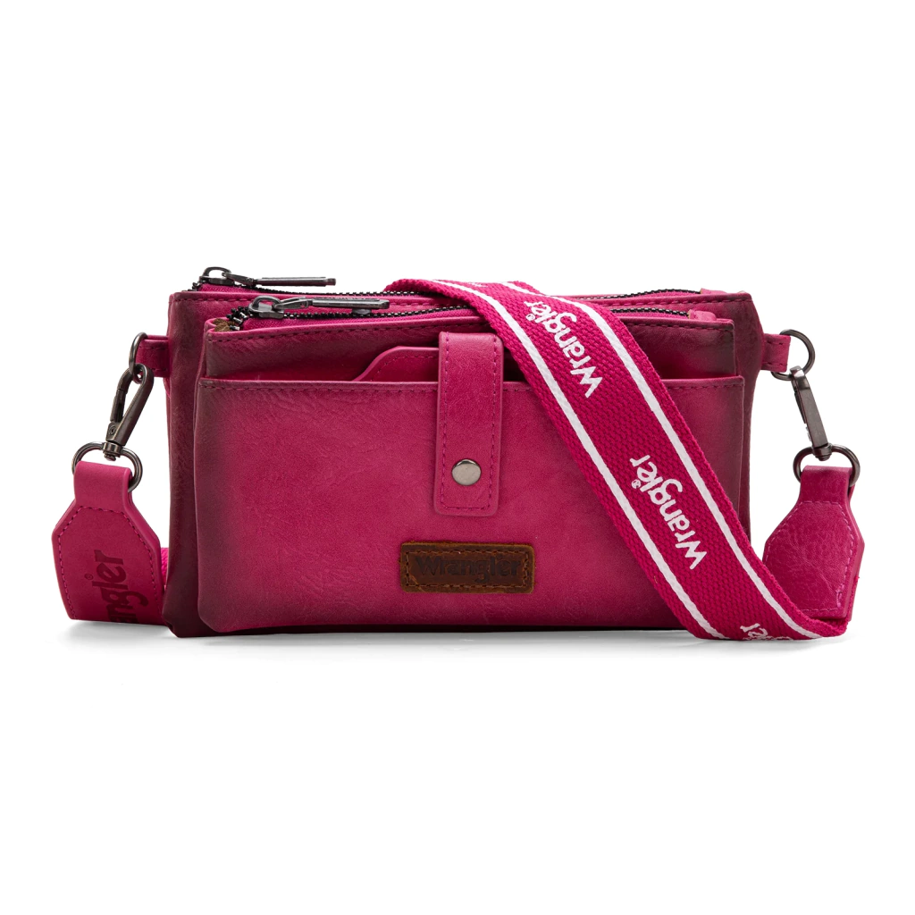 Bolso Wrangler Crossbody Dos Cierres Rosa Fucsia Cinta Wrangler WG120-209HPK