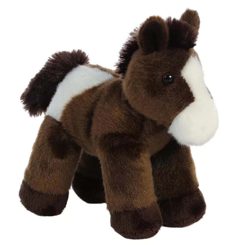 Peluche Caballo Pequeño Café Pinto 21 cm