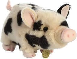 Peluche Fino Realista Puerquito Pot-Bellied Piglet Spotted 28 cm
