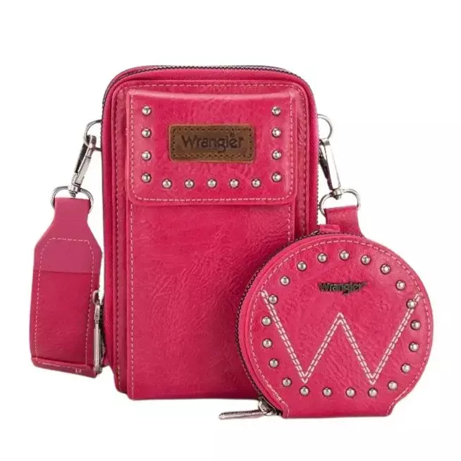 Bolso Wrangler Para Celular y Monedero en Kit Rosa Fucsia WG48S-270HPK