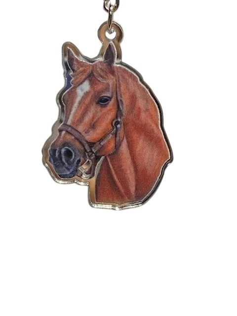 LLAVERO VAQUERO PINK MODELO CRISTAL SILUETA CABALLO ALAZAN