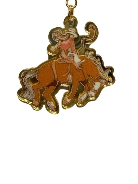 LLAVERO VAQUERO PINK MODELO CRISTAL LADY JINETE YEGUA