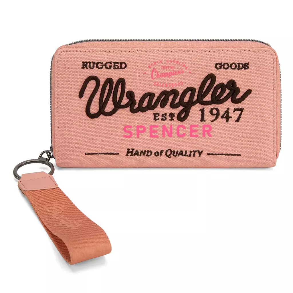 Cartera Wrangler Loneta Maxi Bordado Rosa WG136-W006PK