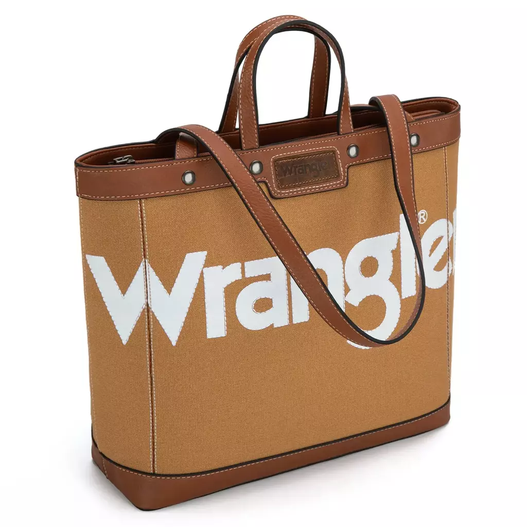 Bolsa Wrangler Canvas Grande Porta Laptop Amplia Correa al Hombro Café WG142-2002BR