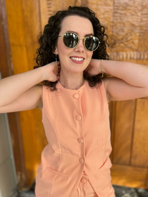 Óculos de sol Cancun Dourado - comprar online