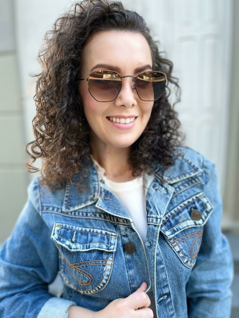 Óculos de sol Hexagonal Café - comprar online