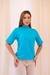 Tee Gola Alta - Azul Turquesa na internet