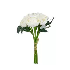Ramo de Peonias 24cm(Blanco). - Soul Home Deco