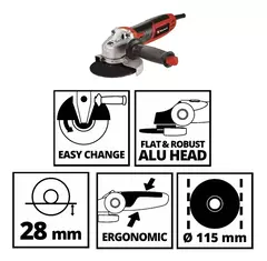 Amoladora angular Einhell TC-AG 115/750 de 50 Hz color rojo 750 W 220 V - Power Electricidad