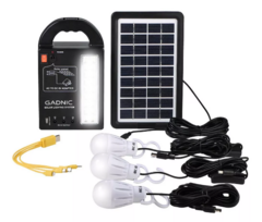 Linterna Solar de Emergencia con panel solar y 3 bombillas