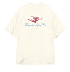 Camiseta Oversized Off-White Thunder God Cursive