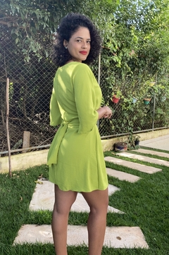 VESTIDO MANGA KIMONO - VERDE - comprar online