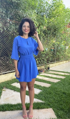 VESTIDO MANGA KIMONO - AZUL - comprar online