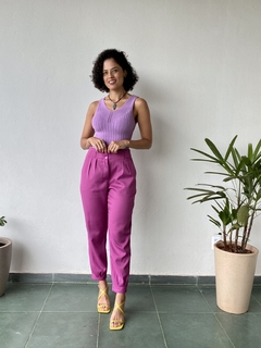 CALÇA ALFAIATARIA CENOURA - FUSCIA - loja online