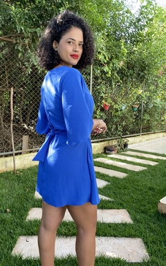 VESTIDO MANGA KIMONO - AZUL - loja online