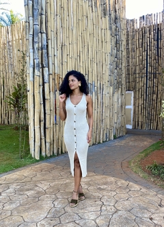 VESTIDO TRICÔ MIDI BOTÕES - comprar online