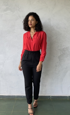CALÇA ALFAIATARIA COM DRAPEADO