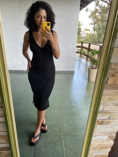 VESTIDO TRICÔ - DECOTE V - comprar online