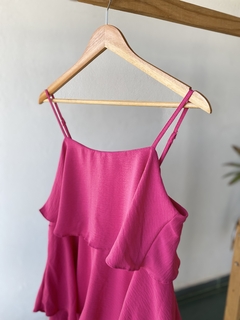 VESTIDO COM BABADOS EM CAMADAS - PINK - loja online
