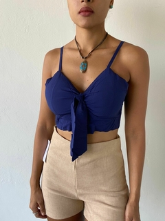 CROPPED LAÇO FRONTAL - AZUL