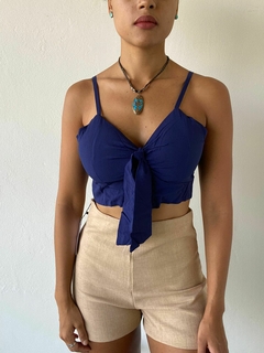 CROPPED LAÇO FRONTAL - AZUL - comprar online