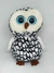 Coruja Preto E Branco Olhos De Glitter Pelúcia Br Machine Brinquedo - Pelúcias
