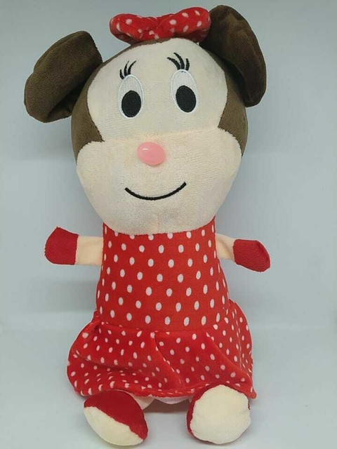 Ratinha Marrom Grande Vestido E Laço Pelúcia 30cm Brinquedo - Pelúcias