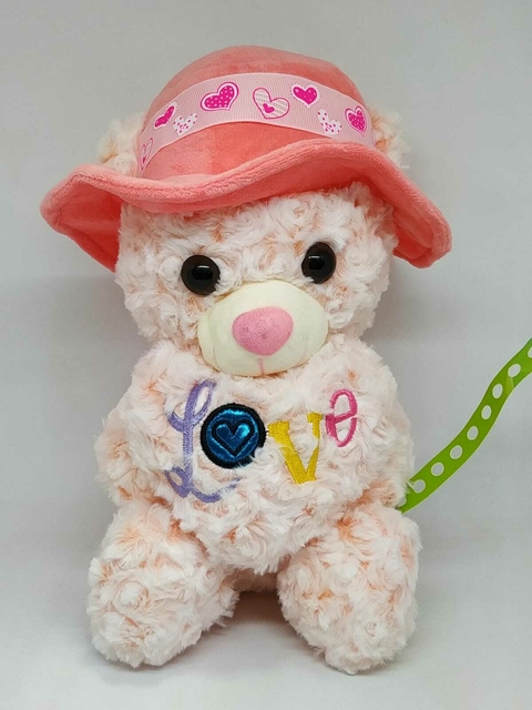 Ursinha Coração Love Bordado Chapéu Pelúcia Br Machine Brinquedo - Pelúcias