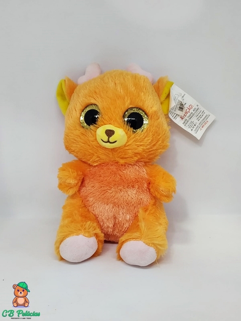 Alce Laranja Olhos De Glitter Pelúcia Br Machine Brinquedo - Pelúcias