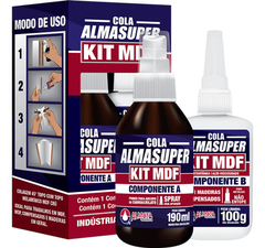 Cola Almata Almasuper Kit Mdf Ativador + Adesivo Cor Branco