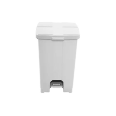 LIXEIRA PLASTICA 60L C/PEDAL S/RODA - COR BRANCA