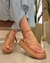 Papete Flatform Bege Rosado Com Amarração Fina no tornozelo - 1873 - comprar online